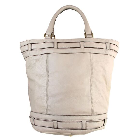 Michael Kors BEIGE GENUINE LEATHER LRG X-BODY SHOULDER BAG SATCHEL HANDBAG PURSE - Picture 5 of 15